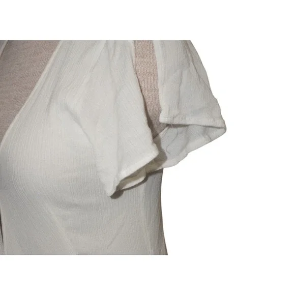 Lulus White Wrap Maxi Dress Flutter Sleeve Tie Waist Slit Boho Women’s M - Picture 7 of 15